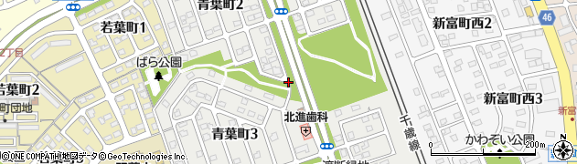 北海道北広島市青葉町周辺の地図