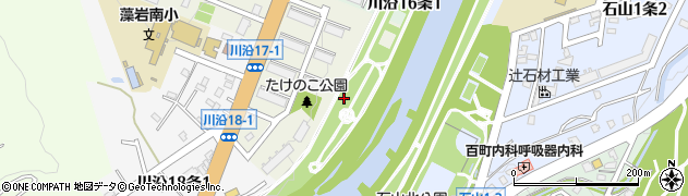 北海道札幌市南区川沿１７条周辺の地図