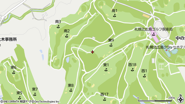 〒061-1101 北海道北広島市中の沢（その他）の地図