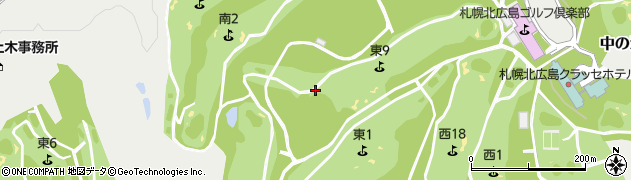 北海道北広島市中の沢周辺の地図