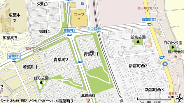 〒061-1141 北海道北広島市青葉町の地図