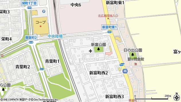 〒061-1127 北海道北広島市新富町西の地図