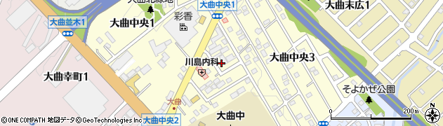 北海道北広島市大曲中央周辺の地図
