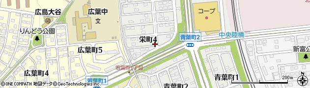 北海道北広島市栄町4丁目周辺の地図