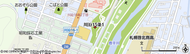 北海道札幌市南区川沿１５条1丁目周辺の地図