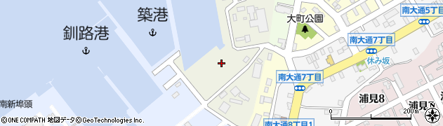 北海道釧路市港町周辺の地図