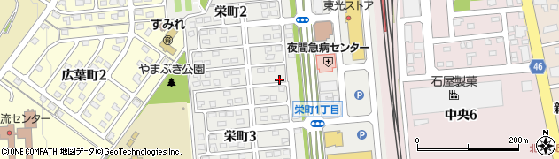 北海道北広島市栄町周辺の地図