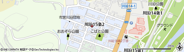 北海道札幌市南区川沿１５条2丁目周辺の地図