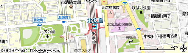 セブンイレブン北海道四季彩館北広島店周辺の地図