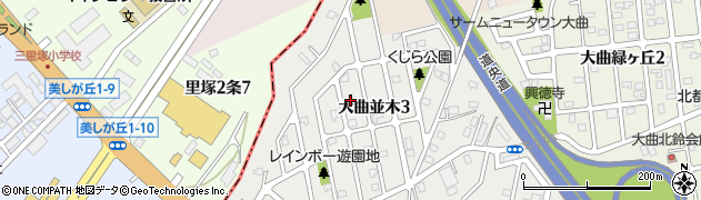 北海道北広島市大曲並木3丁目周辺の地図