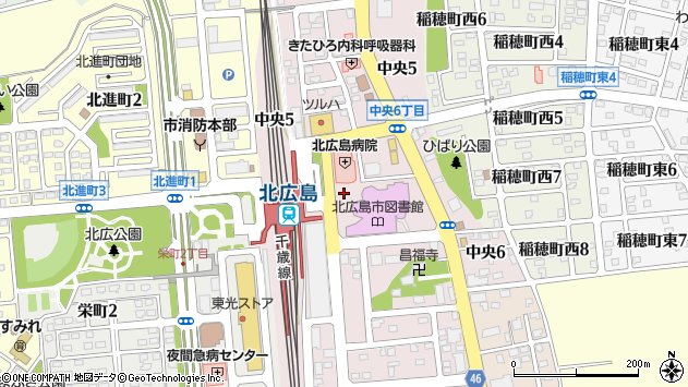 〒061-1122 北海道北広島市広島の地図
