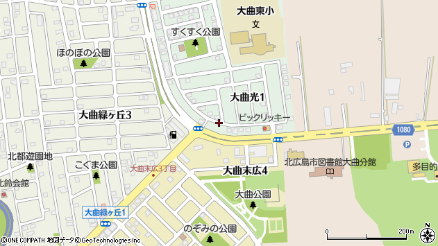 〒061-1277 北海道北広島市大曲光の地図