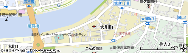 北海道釧路市大川町周辺の地図