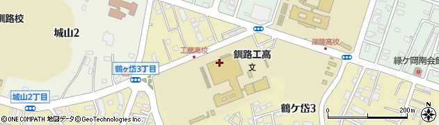 釧路工業高校周辺の地図