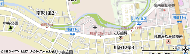 北海道札幌市南区川沿１１条周辺の地図