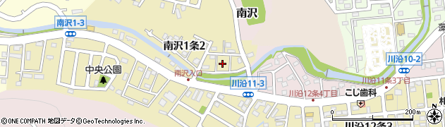 北海道札幌市南区南沢１条2丁目周辺の地図