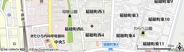 北海道北広島市稲穂町西周辺の地図