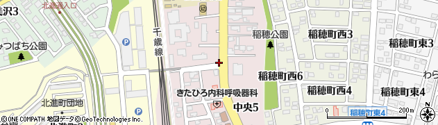 北海道北広島市中央周辺の地図