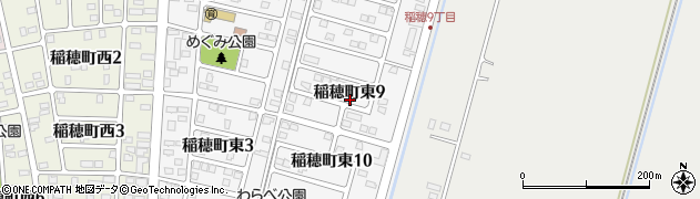 北海道北広島市稲穂町東9丁目周辺の地図
