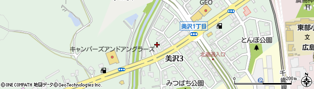 北海道北広島市美沢周辺の地図