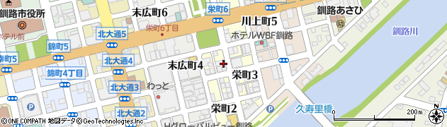 北海道釧路市栄町4丁目周辺の地図