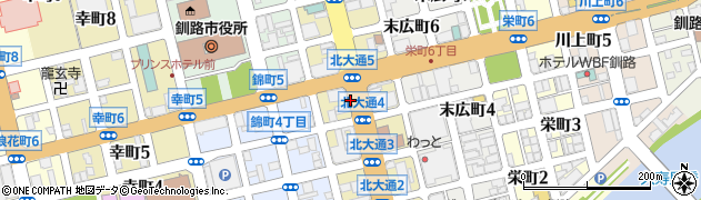 北海道釧路市北大通5丁目周辺の地図
