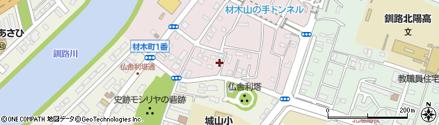 北海道釧路市材木町3周辺の地図