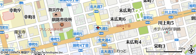 北海道釧路市北大通6丁目周辺の地図