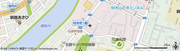 北海道釧路市材木町2周辺の地図