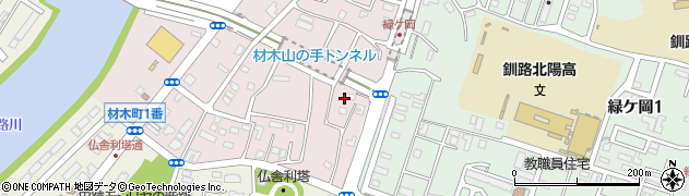 北海道釧路市材木町6周辺の地図