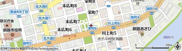 北海道釧路市栄町周辺の地図