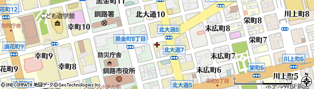 釧路信用金庫　本部代理業務担当周辺の地図