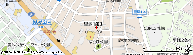 北海道札幌市清田区里塚１条周辺の地図