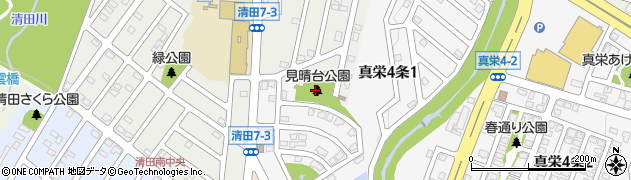 清田見晴台公園周辺の地図