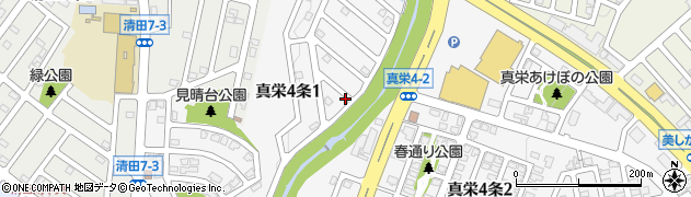 北海道札幌市清田区真栄４条周辺の地図