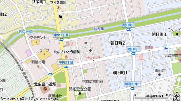 〒061-1121 北海道北広島市中央の地図