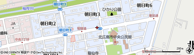 北海道北広島市朝日町周辺の地図