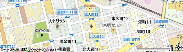 北海道釧路市北大通12丁目周辺の地図