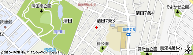 北海道札幌市清田区清田７条周辺の地図