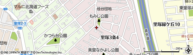 北海道札幌市清田区里塚３条周辺の地図