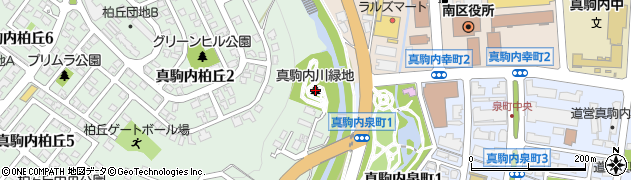 真駒内川緑地周辺の地図