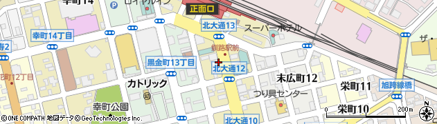 北海道釧路市北大通13丁目周辺の地図