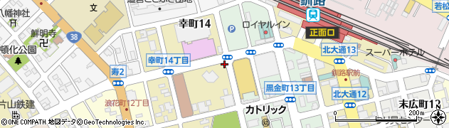 日産レンタカー釧路駅前店周辺の地図