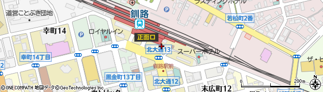 北海道釧路市北大通14丁目周辺の地図