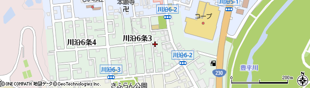 北海道札幌市南区川沿６条周辺の地図