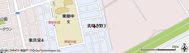 北海道北広島市美咲き野3丁目周辺の地図