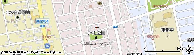北海道北広島市東共栄周辺の地図