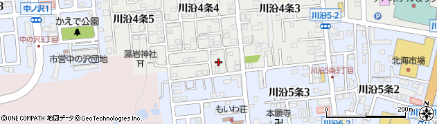 北海道札幌市南区川沿４条4丁目5周辺の地図