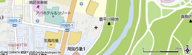 北海道札幌市南区川沿４条1丁目1周辺の地図