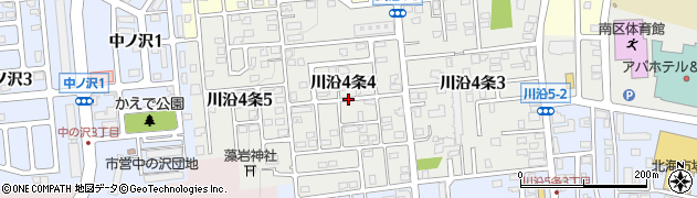 北海道札幌市南区川沿４条4丁目周辺の地図